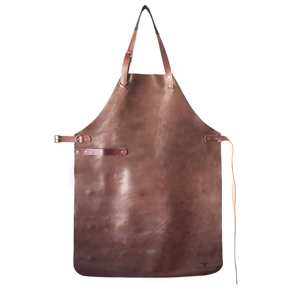 YAKO & CO Leather Chef Apron // Cognac