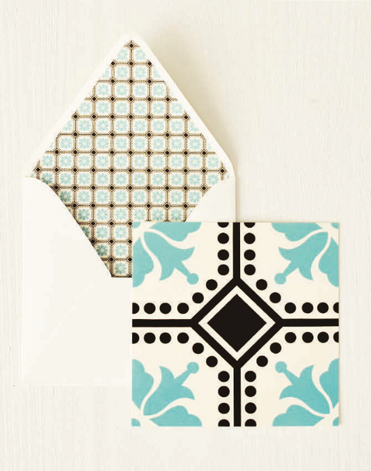 Beija Flor Portuguese Patterns Notecard + Envelope // Tile Pattern 5